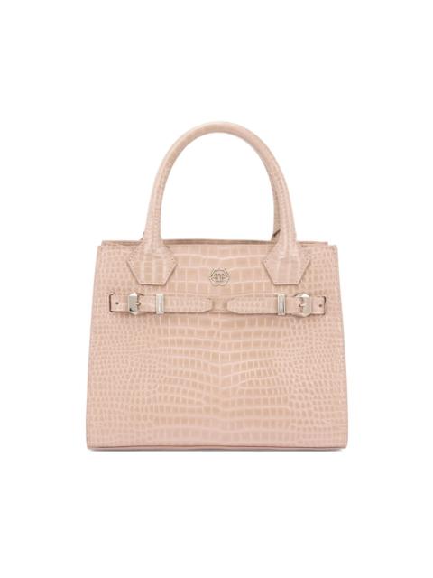crocodile-printed tote bag