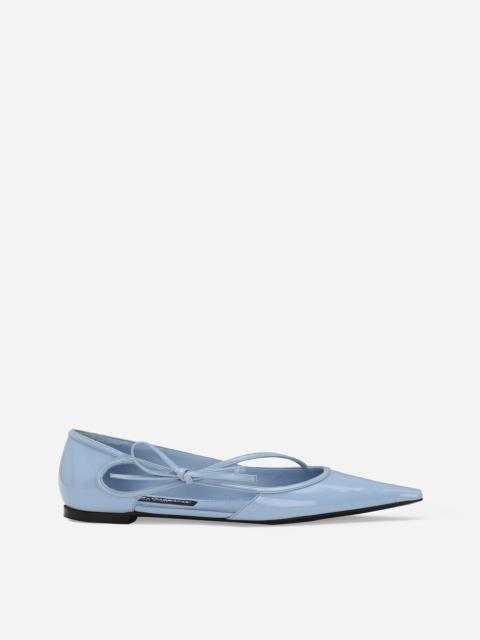 Polished calfskin ballet flats
