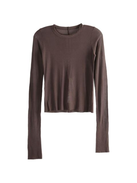 ribbed long-sleeved top