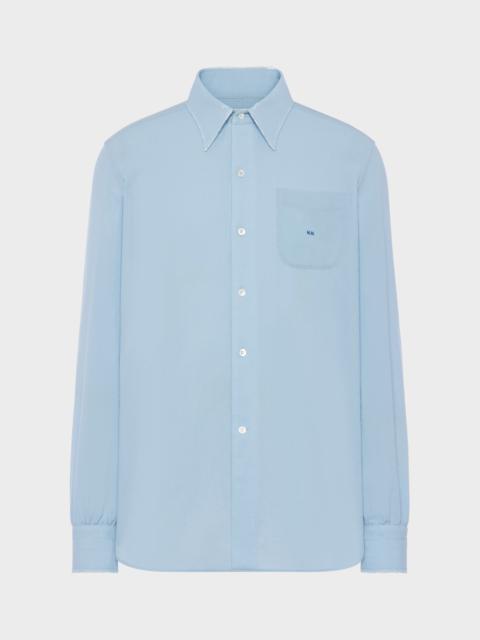 Virgin wool long-sleeved shirt