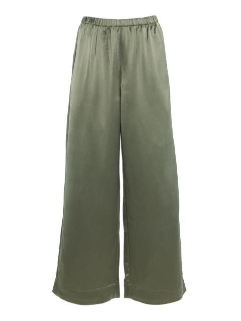 Cabello Mid-Rise Wide-Leg Pants green