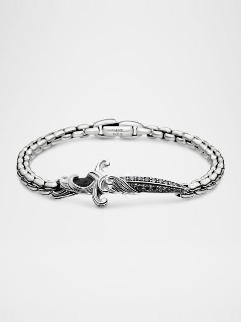 Men's Waves Dagger Bracelet in Silver, 5mm