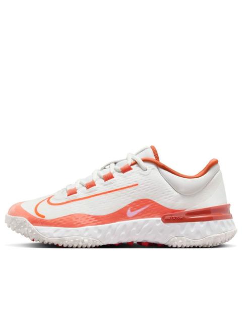 (WMNS) Nike Alpha Huarache Elite 4 Turf 'Summit White Light Wild Mango Vintage Coral Hyper Crimson' 