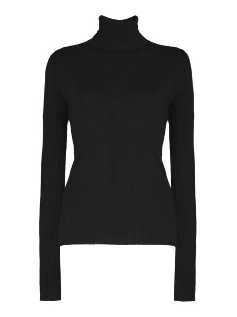Peppe Turtleneck in Black Silk Cashmere