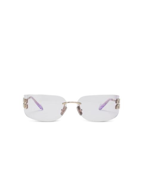 logo-plaque rimless sunglasses