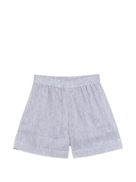 striped elasticated shorts