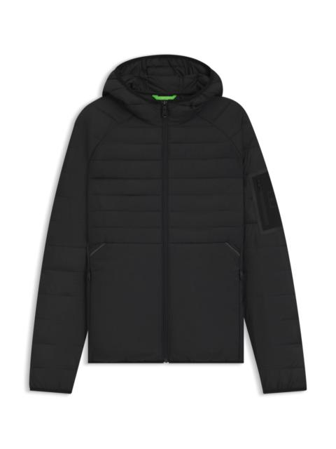 WATER-REPELLENT HOODED JACKET WITH DECORATIVE REFLECTIVE DETAILS