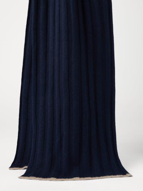 Cashmere rib knit scarf