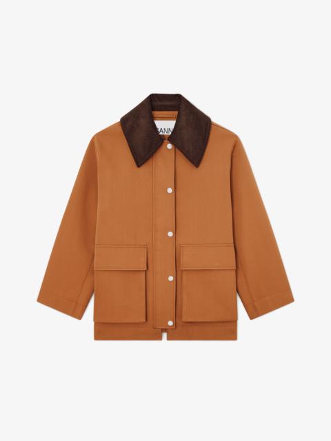 JACKET IN BROWN TWILL