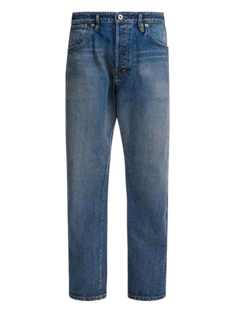 button-fly straight-leg jeans