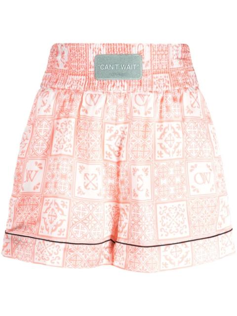 logo-appliqué high-waist mini shorts