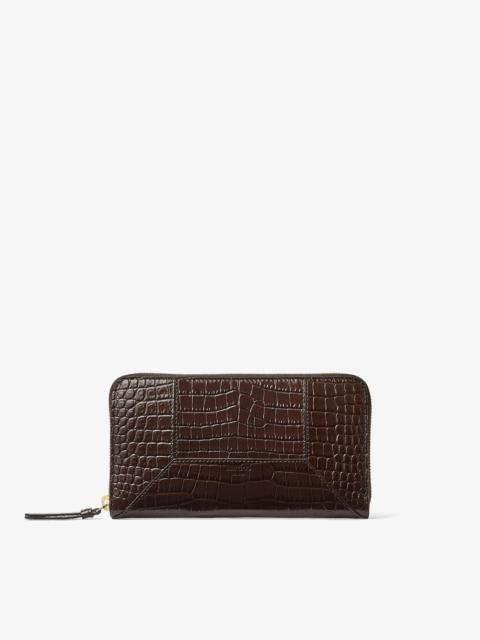 DM Pippa
Chocolate Croc Embossed Calf Leather Wallet
