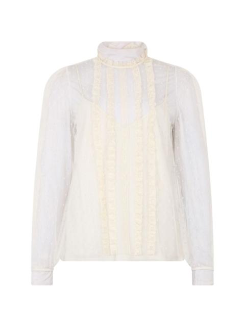 lace high-neck shirt