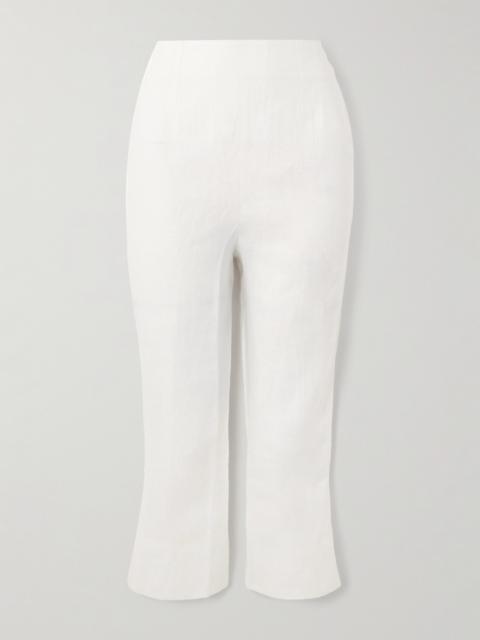 Capri Cropped Linen Slim-fit Pants
