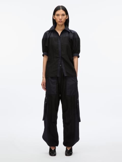 Lantern Sleeve Combo Shirt