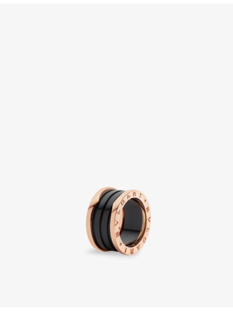 B.zero1 four-band 18ct rose-gold and ceramic ring