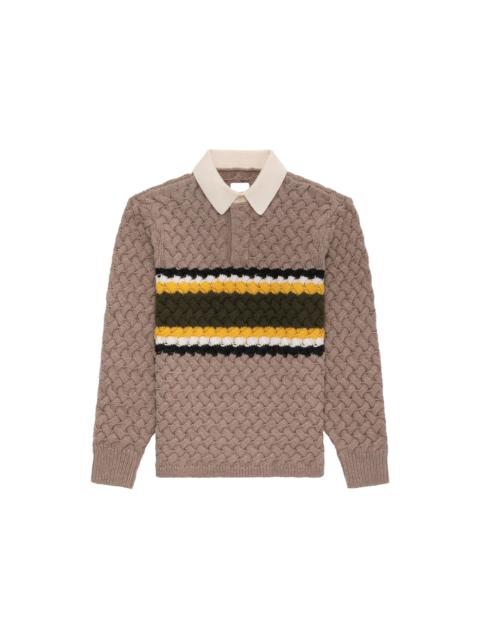 Aime Leon Dore Basketweave Knit Rugby Beige