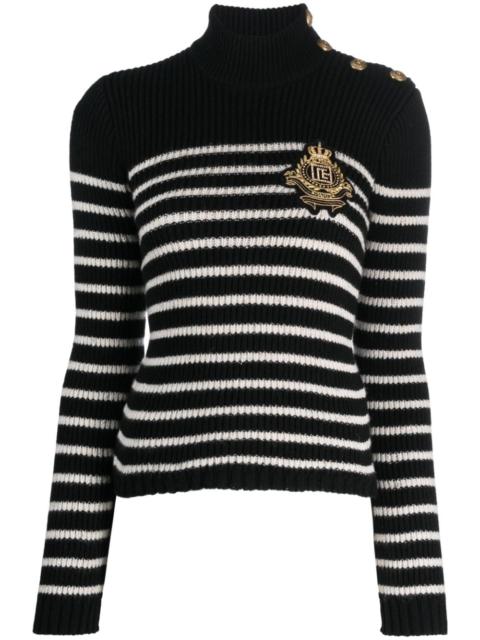 logo-patch striped jumper