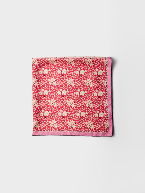 Printed silk twill scarf 90 x 90