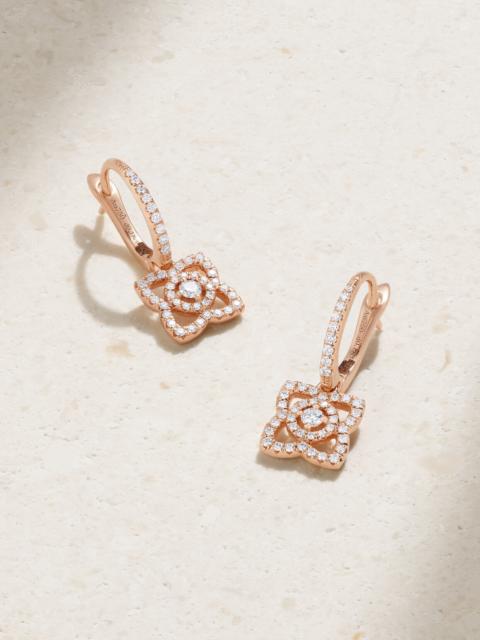 Enchanted Lotus 18-karat Rose Gold Diamond Hoop Earrings