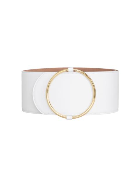 Ring Leather Waist Belt white