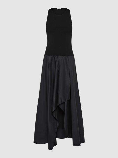 Knit Bodice Asymm Dress - Black