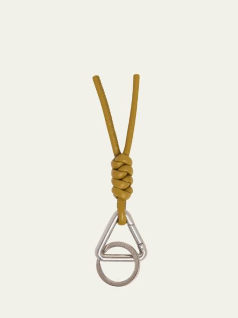 Men's Triangle Knot Key Ring in Napa Leather