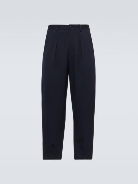 Wool straight pants