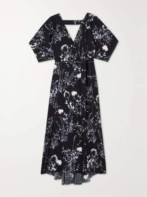 Floral-print Crepon Midi Dress