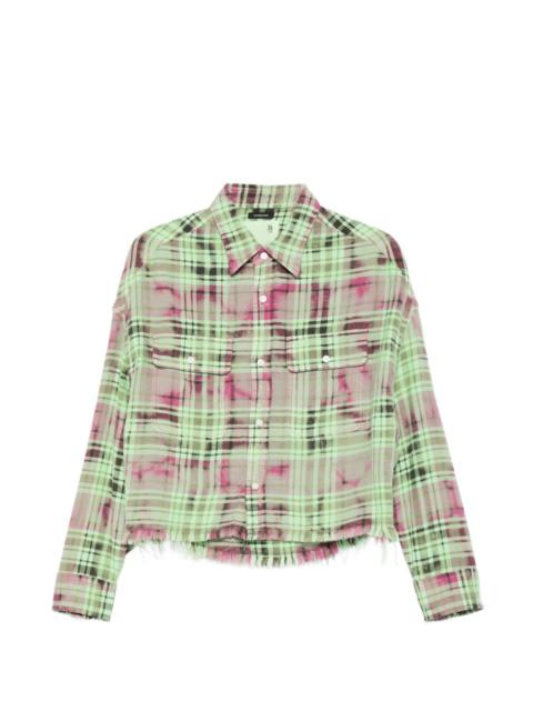 plaid frayed shirt