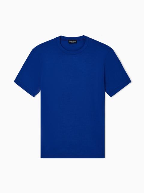 CREW-NECK SHORT-SLEEVED T-SHIRT IN STRETCH VISCOSE JERSEY