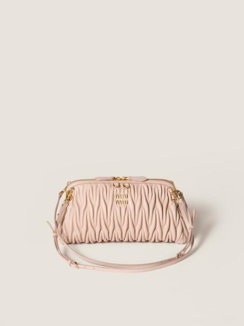 Matelassé nappa leather clutch