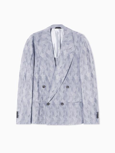 VISCOSE AND SILK JACQUARD DOUBLE-BREASTED JACKET