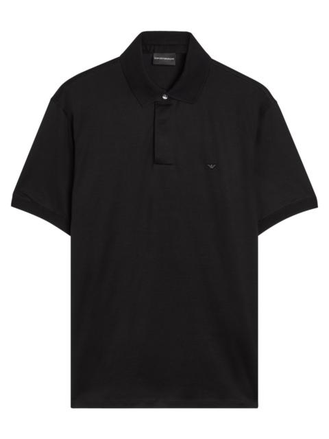 Emporio Armani Logo-embroidered Jersey Polo Shirt