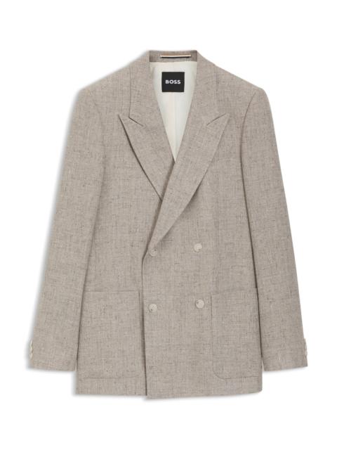 RELAXED-FIT DOUBLE-BREASTED BLAZER WITH MICRO PATTERN