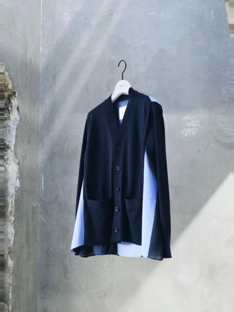 Poplin x Cotton Knit Cardigan