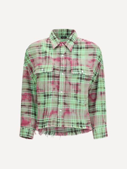 Plaid Shirt with frayed hem