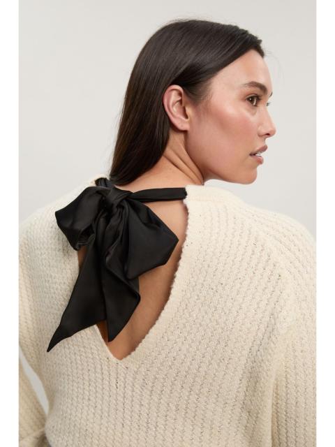 Plus Size Sequin Knit Tie Bow Jumper