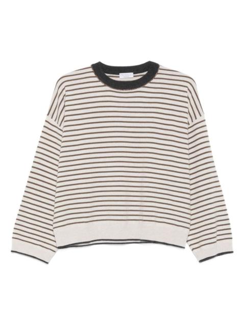striped crew-neck sweater