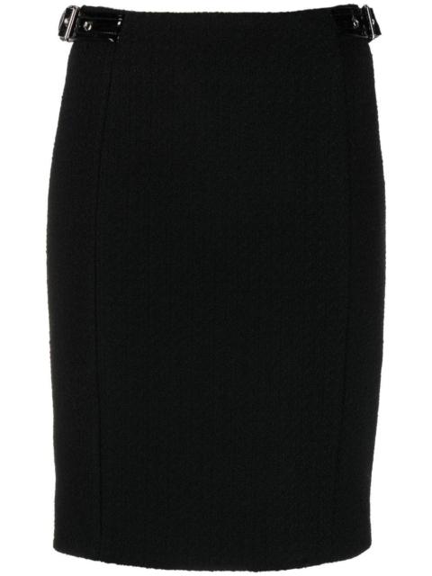 strap-detail pencil skirt