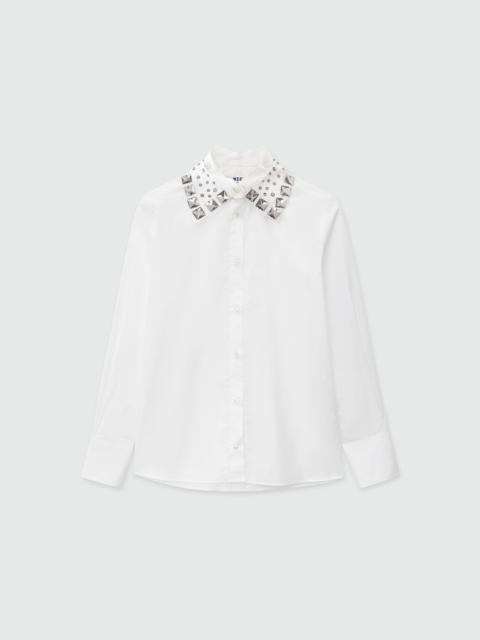 Poplin shirt with removable collar
