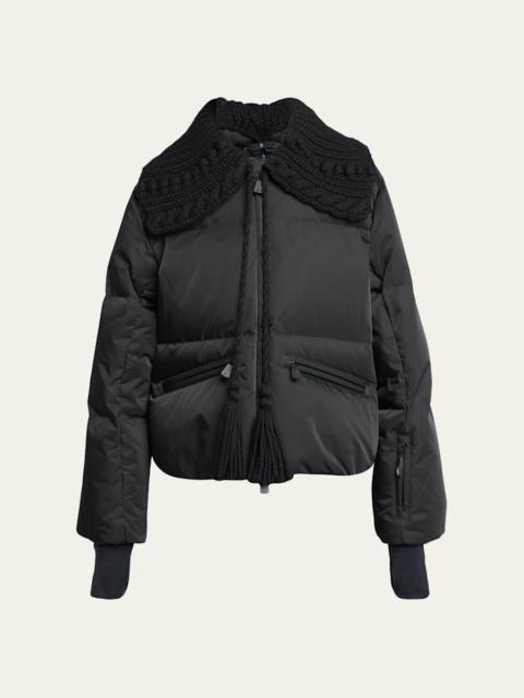 Furtschella Down Bomber Jacket with Detachable Collar