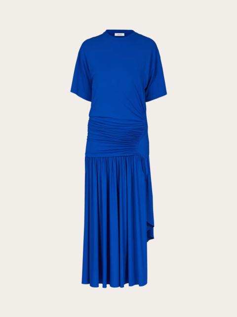 Long T-shirt dress with drape detail