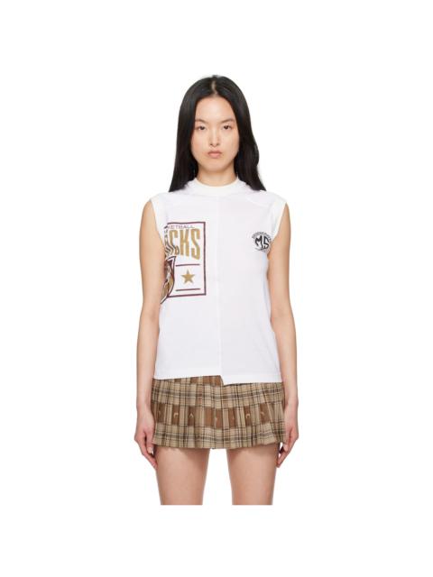 White Regenerated Graphic T-Shirts Tank Top