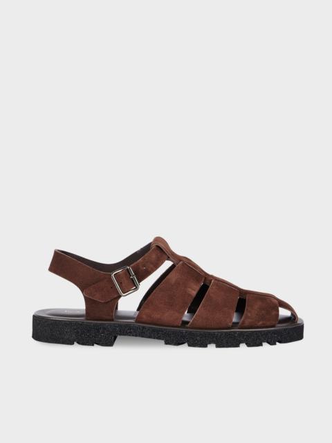 Chocolate Brown Suede 'Sandoval' Fisherman Sandals