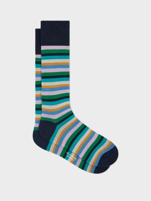 Navy Multistripe Socks