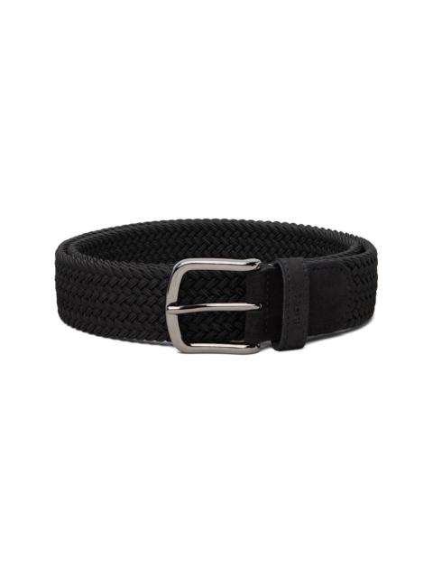 Black Braided Logo Belt