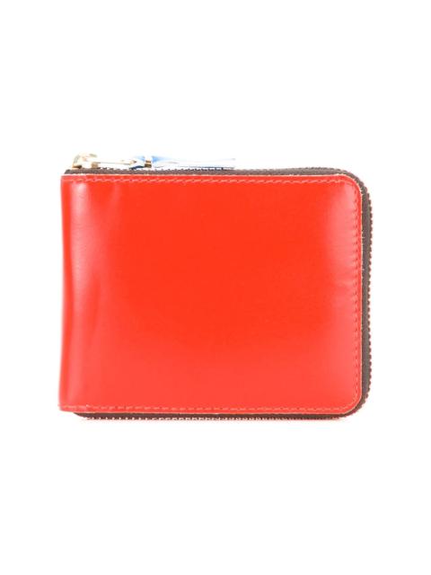 colour block zipped wallet