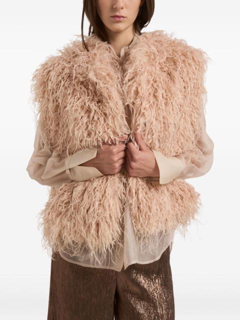shaggy faux-fur vest