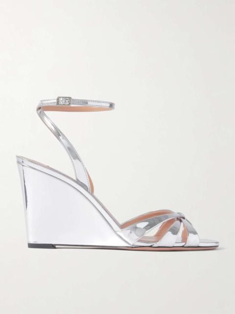 Tati 85 metallic leather wedge sandals Silver